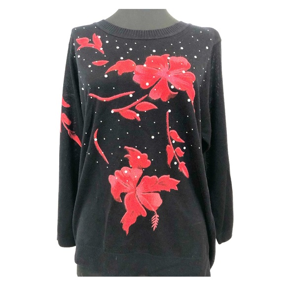 NWOT lightweight sweater with Floral design - Picture 2 of 5